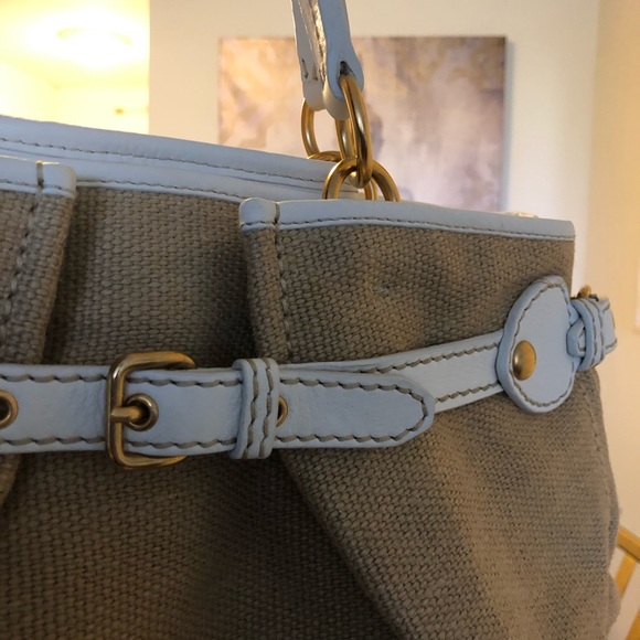 Miu Miu Leather & Burlap Satchel - Picture 9 of 11